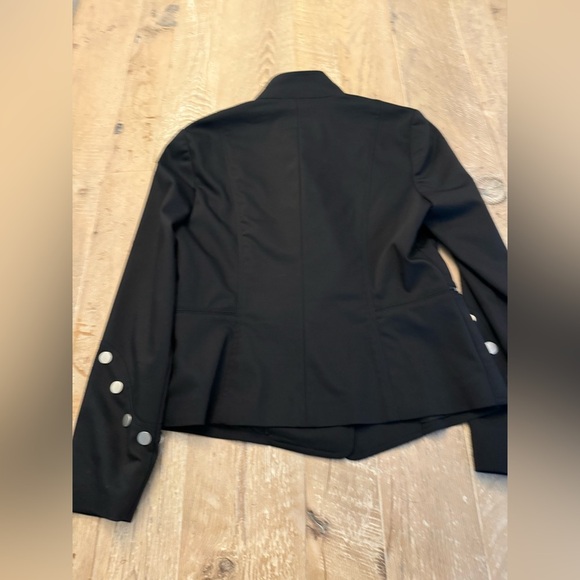 Zelda Black Military Style Tailored Silver Tone Button Blazer Sz 6 - Picture 7 of 7